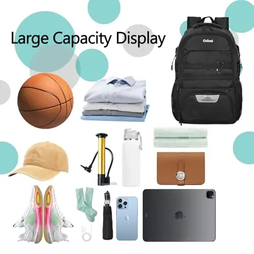 Soccer Backpack for Men and Women,Sports Bag with Ball Compartment,Gym Backpack with Shoe Compartment - GOLONI (1)