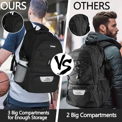 Soccer Backpack for Men and Women,Sports Bag with Ball Compartment,Gym Backpack with Shoe Compartment - 3