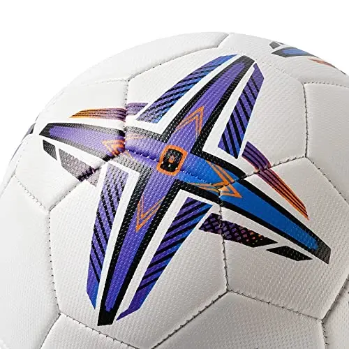 Soccer Ball Size 5 PU Leather Soccer Balls, Adults Youths Teens Unisex Juniors Training Soccer 32 Panels Machine Stitched, Ideal Gift Indoor Outdoor Play Cross Star Pattern Ball with Pump and Needles... - SARETAS
