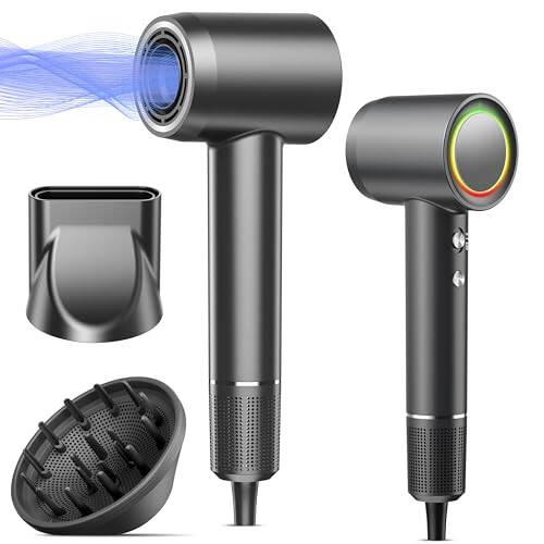 Soch quritgich, 160000 RPM Professional High Speed Ionic Blow Dryer 500 Million Negative Ions & Heat-Control & Low Noise Hairdryer with Magnetic Diffuser for Faster Drying All Hair Types, No Heat Damage - 5