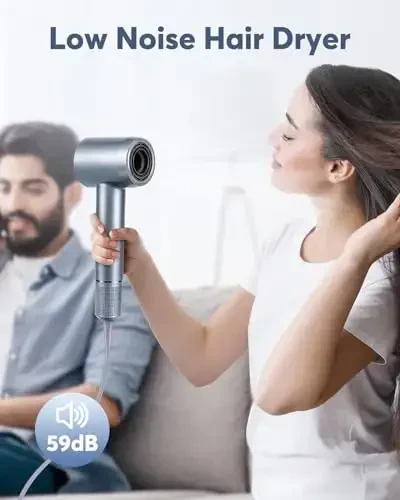 Soch quritgich - Barcha soch turlari uchun konsentratorli Bopcal ionli soch quritgichi, 110000 RPM yuqori tezlikda tez quritish yengil va jim, termo-nazoratli 200 million manfiy ionli quritgich (1500w) - 5