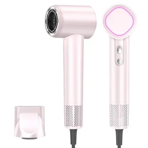 Soch quritgich ion, ayollar uchun 110000 RPM soch quritgichlar, tez quritish uchun seramik texnologiyasi nozulli, 3 tezlikda termokontrollar yuqori tezlikli soch quritgich professional, uy, sayohat va salonlar uchun shovqinsiz dizayn - 1