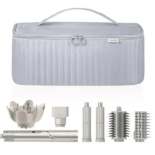 Soch quritgich Shark Flexstyle Dyson Airwrap cho'tkasi Soch aksessuarlari Revlon Soch quritgich Styler Organizer uchun sayohat sumkasi (kumush kulrang) - 2