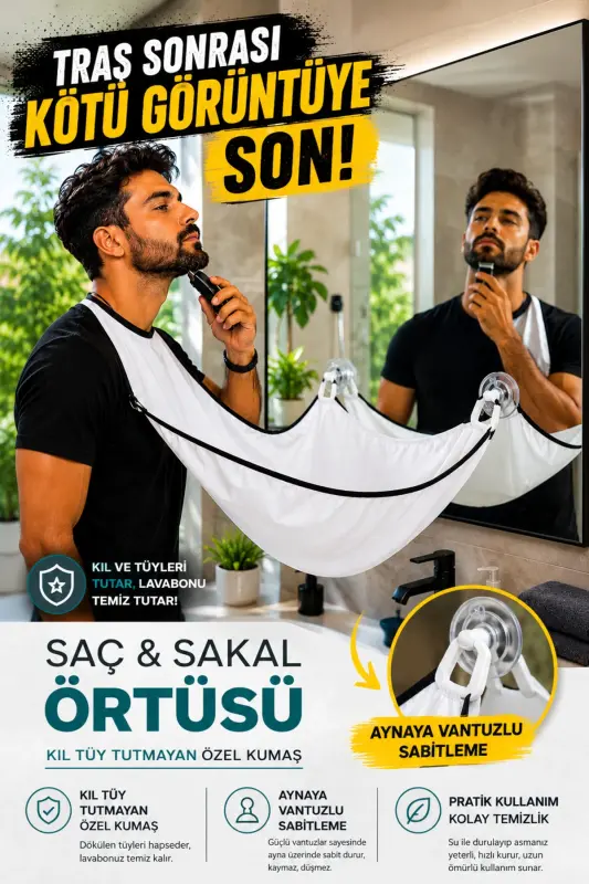 Soch soqol olish uchun traş yenglari - oq - 1