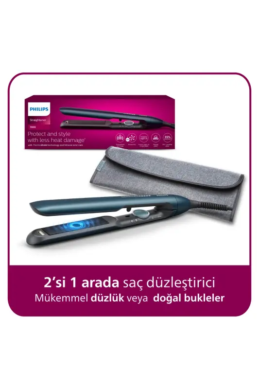 Soch To'g'rilagich Bhs732/00, Bukle Xususiyati, Argan Yog'i Qo'shilgan, UV Himoyasi, Qopqoq Sovg'a - PHILIPS