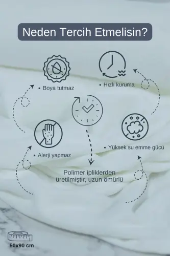 Soch uchun maxsus bo'yoq o'tkazmaydigan mikrofiber sochiq 50x90 sm. 4 dona-Oq - 2