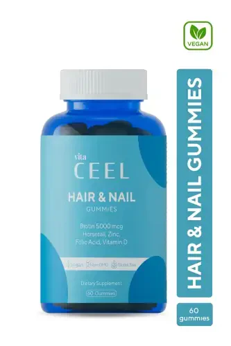 Soch va tirnoq vitamini Chaynab olinadigan vegan gummy biotin 5000, D vitamini, Sink, Folat kislotasi, Otquyruq - 4