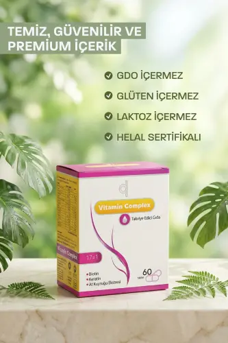 Soch va Tirnoq Vitamini - Soch Vitamini B Kompleksi - Biotin Tablet Keratin Selen Sink Soch To'kilishi - 10