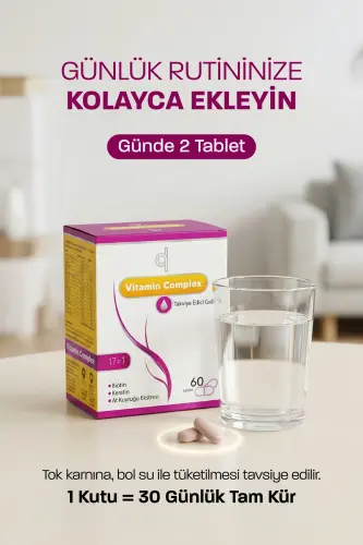 Soch va Tirnoq Vitamini - Soch Vitamini B Kompleksi - Biotin Tablet Keratin Selen Sink Soch To'kilishi - 11