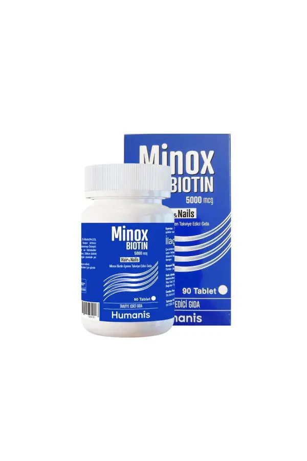 Soch va tirnoqlar uchun Minox Biotin 5000mcg 90 ta tabletka - 1