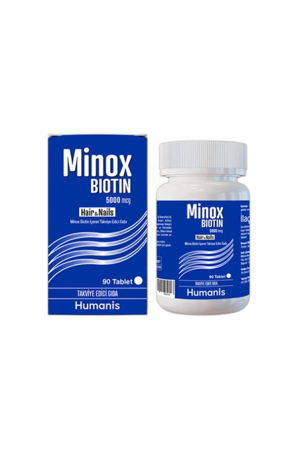 Soch va tirnoqlar uchun Minox Biotin 5000mcg 90 ta tabletka - 1