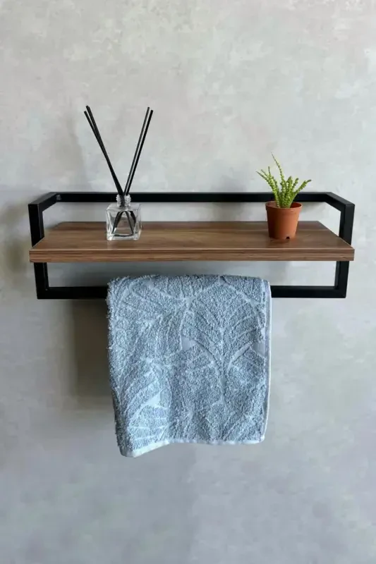 Sochiq uchun Banyo Raf Sovun Idish Sochollar uchun askich Sochiq askich Banyo Oshxona Tartibga soluvchi Zamonaviy Chiroyli Raf - Qora - 1