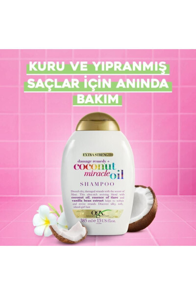 Sochlarni yumshatuvchi kokos mo''jizasi yog'i sulfatsız shampun 385 ml - 2