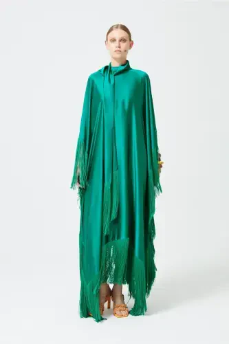 Sochli ko'ylak Zumrad yashil-Zumrad yashil - 3