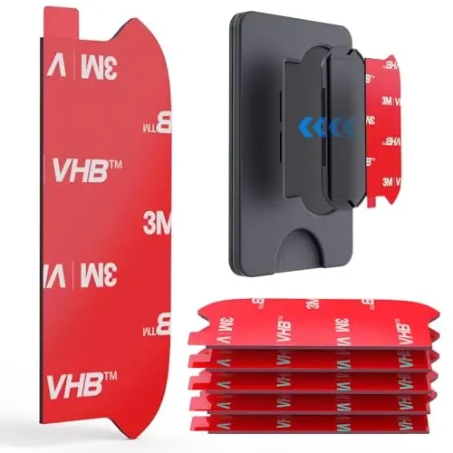 Socket Wallet + Bazasiga yopishqoq yopishtiruvchi almashtirish, pop-tech 6 dona 3M VHB kuchli stiker yostiqchalari Mobil telefon hamyoni Plus korpusining orqa stendi uchun, iPhone 13 14, Samsung va barcha smartfonlar uchun ikki tomonlama lenta - pop-tech