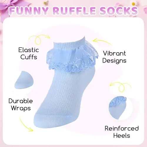 sockfun Chaqaloqlar uchun jingalak paypoqlar, yangi tug'ilgan chaqaloqlar va qizlar uchun dantelli paypoqlar - 4