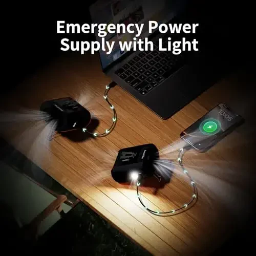 Socool 10000mAh Portable Waist Fan Clip on Wearable Belt Personal Fan Rechargeable Battery operated With 5 Speeds & Flashlight Neck Hands-Free 40H Cooling For Outdoor Camping Travel (Black) - 5