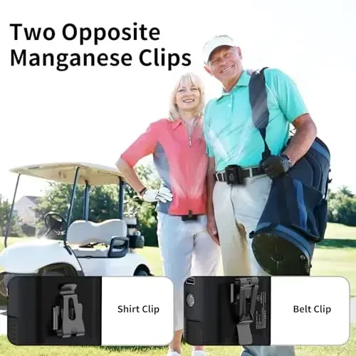 Socool 10000mAh Portable Waist Fan Clip on Wearable Belt Personal Fan Rechargeable Battery operated With 5 Speeds & Flashlight Neck Hands-Free 40H Cooling For Outdoor Camping Travel (Black) - 6