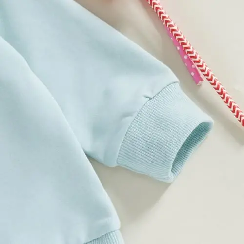 Socutebabe Toddler Valentines Outfits Baby Girl Clothes Love Embroidery Long Sleeve Crewneck Sweatshirts Pullovers - 4