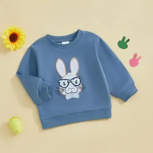 Socutebabe Toddler Valentines Outfits Baby Girl Clothes Love Embroidery Long Sleeve Crewneck Sweatshirts Pullovers - 3