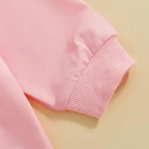 Socutebabe Toddler Valentines Outfits Baby Girl Clothes Love Embroidery Long Sleeve Crewneck Sweatshirts Pullovers - 6