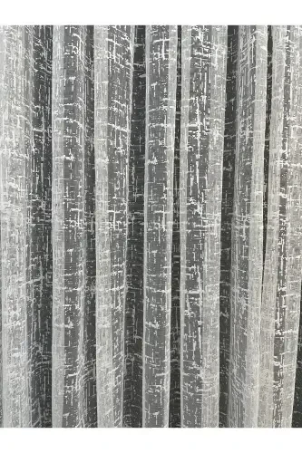 Sofia Jacquard Patterned Tulle Curtain Ecru (Unpleated)-Off White - 2