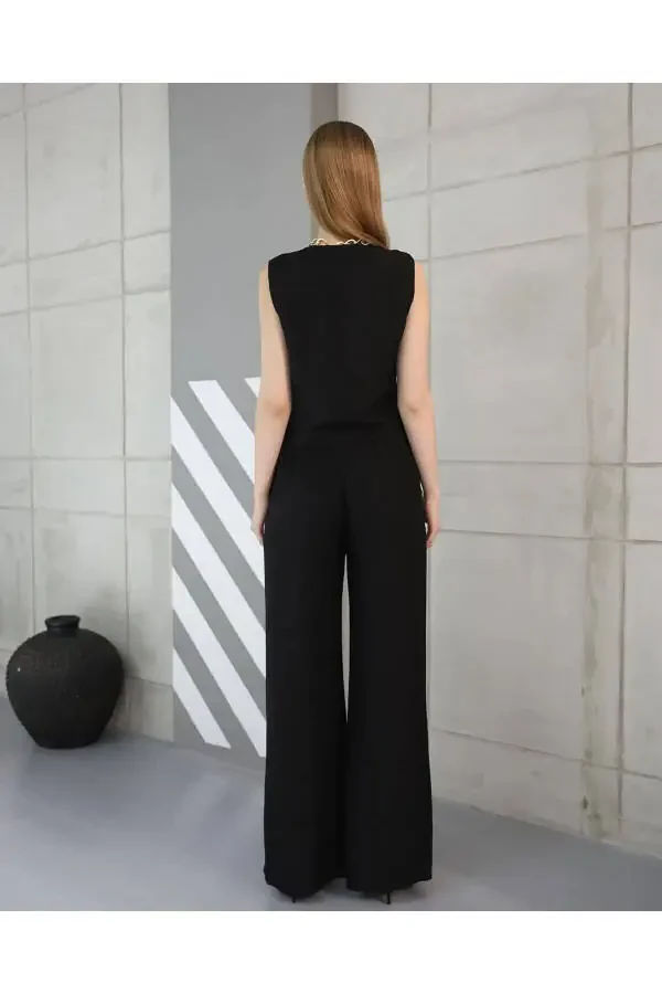 Sofia Linen Pocket Vest and Pants Suit - 20