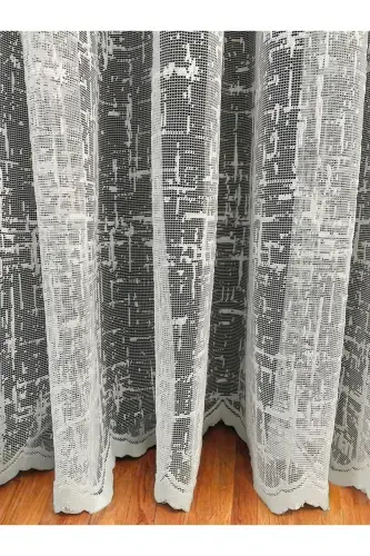 София Жакар Тюль с Рисунком Экрю (Без Складок)-Сломанный Белый - 1