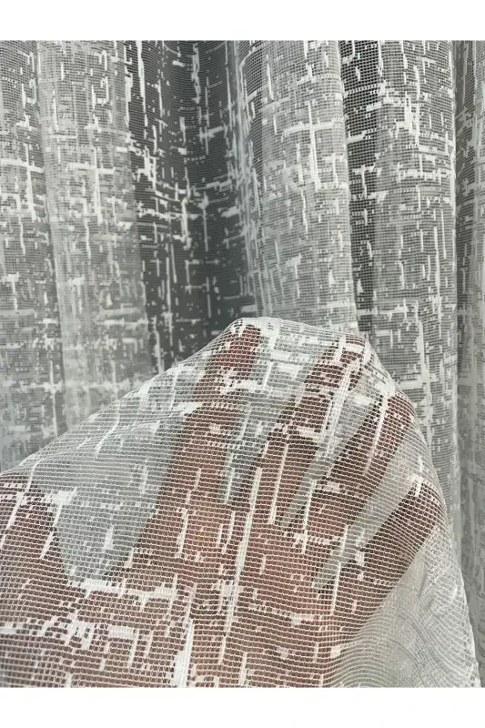 София Жакар Тюль с Рисунком Экрю (Без Складок)-Сломанный Белый - 3