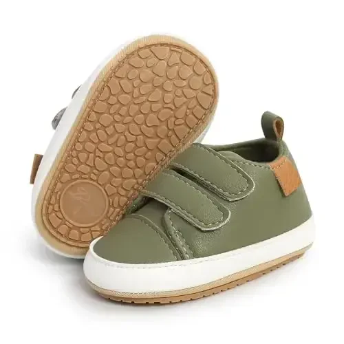 SOFMUO Baby Boys Girls High Top Ankle PU Charm ko'ylagi Yumshoq kauchuk taglikli chaqaloq mokasinlari Yangi tug'ilgan Oksford Loafer'lar Sirpanishga qarshi Toddler To'y Formasi Ko'ylagi Poyafzallari - SOFMUO