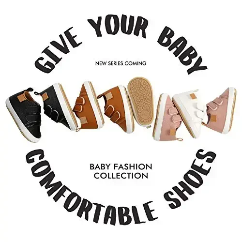 SOFMUO Baby Boys Girls High Top Ankle PU Charm poyabzal Yumshoq Rezina Taglik Chaqaloq Moccasins Yangi Tug'ilgan Oxford Loafers Sirpanishga qarshi Toddler To'y Uniformasi Kiyim Poyabzallari - 2