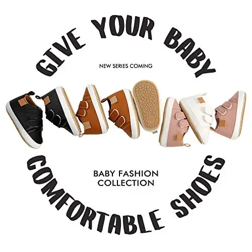 SOFMUO Baby Boys Girls High Top Ankle PU Leather Sneakers Soft Rubber Sole Infant Moccasins Newborn Oxford Loafers Anti-Slip Toddler Wedding Uniform Dress Shoes - SOFMUO (1)