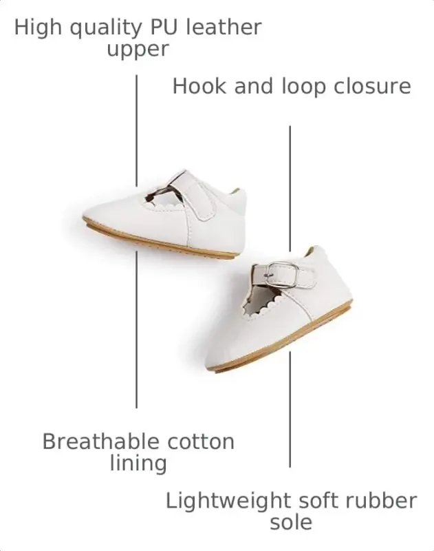 SOFMUO Baby Boys Girls High Top Ankle PU Leather Sneakers Soft Rubber Sole Infant Moccasins Newborn Oxford Loafers Anti-Slip Toddler Wedding Uniform Dress Shoes - 1