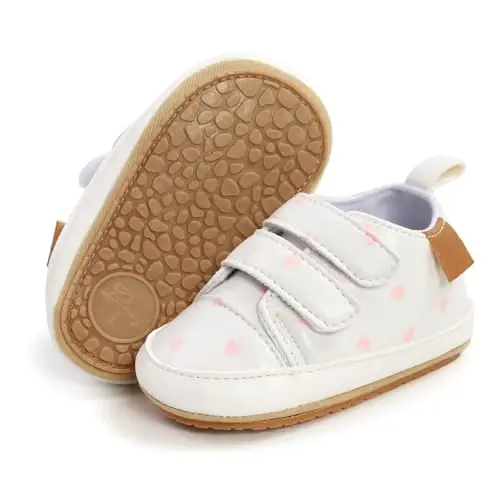 SOFMUO Baby Boys Girls High Top Ankle PU Leather Sneakers Soft Rubber Sole Infant Moccasins Newborn Oxford Loafers Anti-Slip Toddler Wedding Uniform Dress Shoes - 1