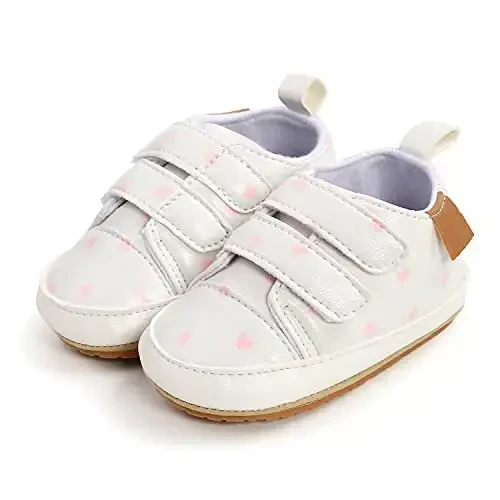 SOFMUO Baby Boys Girls High Top Ankle PU Leather Sneakers Soft Rubber Sole Infant Moccasins Newborn Oxford Loafers Anti-Slip Toddler Wedding Uniform Dress Shoes - 6