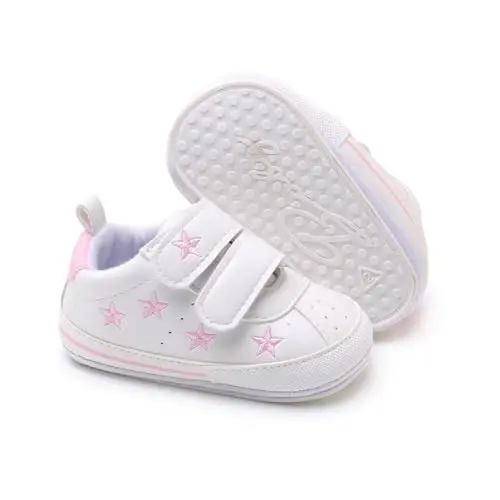 SOFMUO Baby Boys Girls High Top Ankle PU Leather Sneakers Soft Rubber Sole Infant Moccasins Newborn Oxford Loafers Anti-Slip Toddler Wedding Uniform Dress Shoes - 1