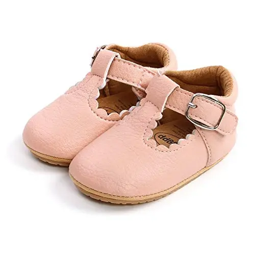 SOFMUO Baby Boys Girls High Top Ankle PU Leather Sneakers Soft Rubber Sole Infant Moccasins Newborn Oxford Loafers Anti-Slip Toddler Wedding Uniform Dress Shoes - 1