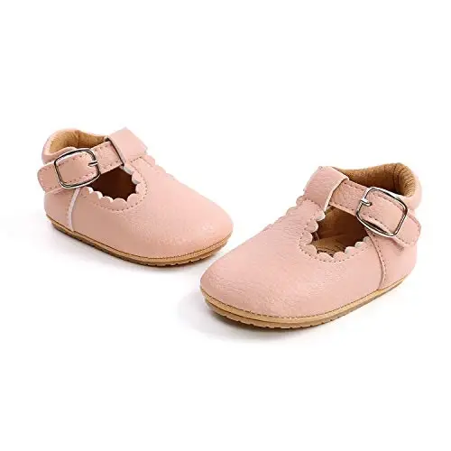 SOFMUO Baby Boys Girls High Top Ankle PU Leather Sneakers Soft Rubber Sole Infant Moccasins Newborn Oxford Loafers Anti-Slip Toddler Wedding Uniform Dress Shoes - 4