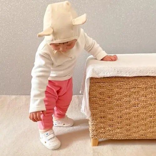 SOFMUO Baby Boys Girls High Top Ankle PU Leather Sneakers Soft Rubber Sole Infant Moccasins Newborn Oxford Loafers Anti-Slip Toddler Wedding Uniform Dress Shoes - 2