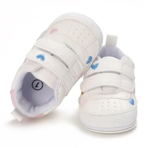 SOFMUO Baby Boys Girls High Top Ankle PU Leather Sneakers Soft Rubber Sole Infant Moccasins Newborn Oxford Loafers Anti-Slip Toddler Wedding Uniform Dress Shoes - 4