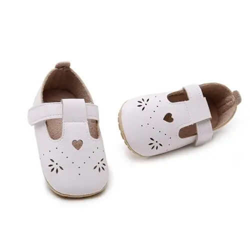 SOFMUO Baby Boys Girls Lace Up Charm ko'ylaklar Yumshoq rezina taglikli chaqaloq mokasinlari Yangi tug'ilgan Oksford tufli Anti-Slip Toddler To'y formasi Poyafzal - 1