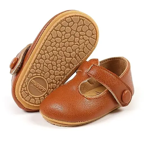 SOFMUO Baby Boys Girls Lace Up Charmli charm poyabzallari yumshoq rezina taglikli chaqaloq mokasinlari yangi tug'ilgan Oksford lofalari sirpanishga qarshi kichkintoy to'y liboslari poyafzallari - 1
