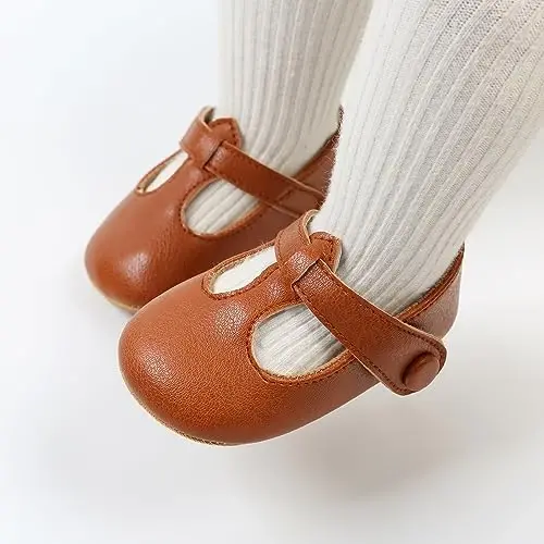 SOFMUO Baby Boys Girls Lace Up Charmli charm poyabzallari yumshoq rezina taglikli chaqaloq mokasinlari yangi tug'ilgan Oksford lofalari sirpanishga qarshi kichkintoy to'y liboslari poyafzallari - 3