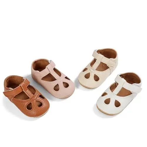 SOFMUO Baby Boys Girls Lace Up Charmli Charm Teri Poxabzali Yumshoq Rezina Poyafzal Chaqaloq Moccasinlar Yangi Tug'ilgan Oxford Loaferlar Sirpanishga Qarshi Yuruvchi To'y Formasi Poyafzallari - 3