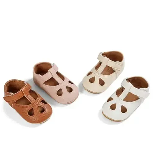 SOFMUO Baby Boys Girls Lace Up Charmli charm teri poyabzal Yumshoq rezina taglik Infant mokasinlari Yangi tug'ilgan Oksford Loaferlari Sirpanishga qarshi Yosh bolalar to'y formasi ko'ylak poyafzallari - 3