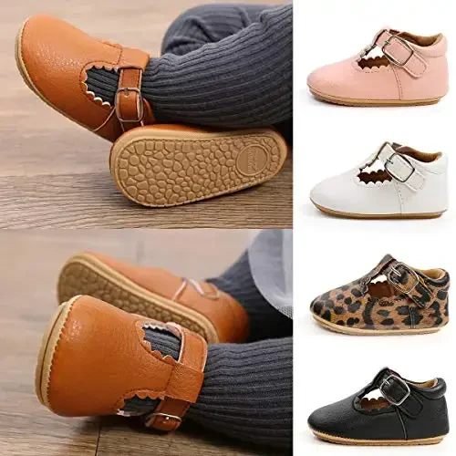 SOFMUO Baby Boys Girls Lace Up Charmli charm teri Sneakers Yumshoq rezina Taglik Chaqaloq Moccasins Yangi tug'ilgan Oksford Loafers Anti-Slip Toddler To'y Uniform Form Shoes - 2