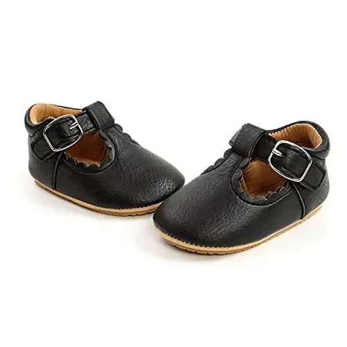 SOFMUO Baby Boys Girls Lace Up Charmli charm teri Sneakers Yumshoq rezina Taglik Chaqaloq Moccasins Yangi tug'ilgan Oksford Loafers Anti-Slip Toddler To'y Uniform Form Shoes - 4