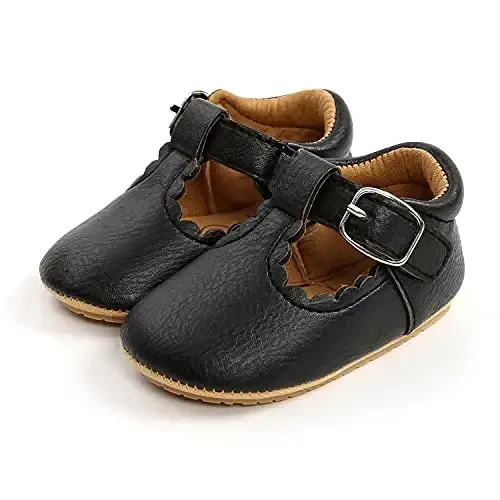 SOFMUO Baby Boys Girls Lace Up Charmli charm teri Sneakers Yumshoq rezina Taglik Chaqaloq Moccasins Yangi tug'ilgan Oksford Loafers Anti-Slip Toddler To'y Uniform Form Shoes - 5