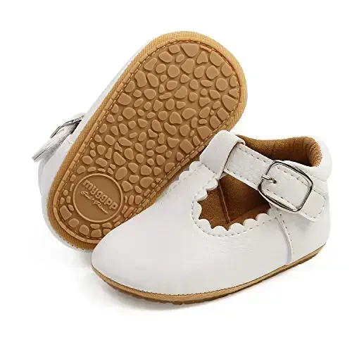 SOFMUO Baby Boys Girls Lace Up Leather Sneakers Soft Rubber Sole Infant Moccasins Newborn Oxford Loafers Anti-Slip Toddler Wedding Uniform Dress Shoes - MODAZONE