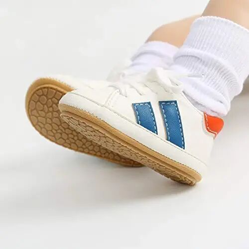 SOFMUO Baby Boys Girls Lace Up Leather Sneakers Soft Rubber Sole Infant Moccasins Newborn Oxford Loafers Anti-Slip Toddler Wedding Uniform Dress Shoes - 5